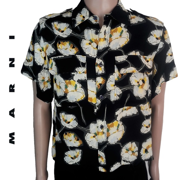 Marni Tops - Marni Button Front Floral Whisper Print Blouse 42